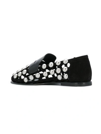 Shop Alexander Wang Studded Loafers In Black