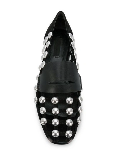 Shop Alexander Wang Studded Loafers In Black