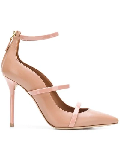 Shop Malone Souliers Pointed Toe Pumps In Neutrals