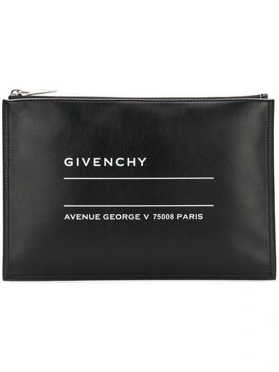 Shop Givenchy Medium Printed Clutch Bag In Black