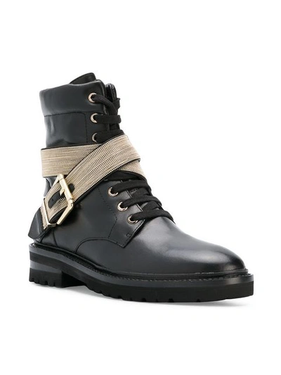 Shop Steffen Schraut Buckled Detailing Combat Boots In Black