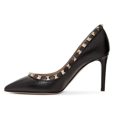 Shop Valentino Black  Garavani Rockstud Heels In 0no Black