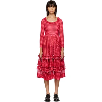 Shop Molly Goddard Pink Gingham Kelly Dress