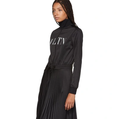 Valentino Vltn Pleated Jersey Midi Dress In Black | ModeSens