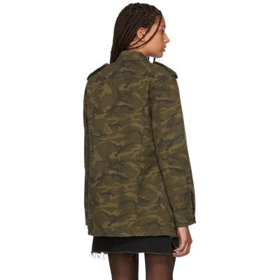 Shop Saint Laurent Khaki Camo Four-pocket Parka In 3253 Khaki