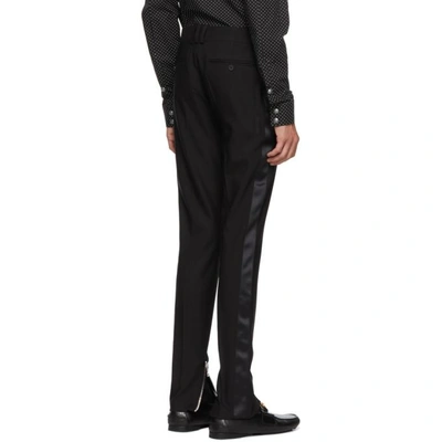 Shop Balmain Black Wool Formal Trousers In 176 Black