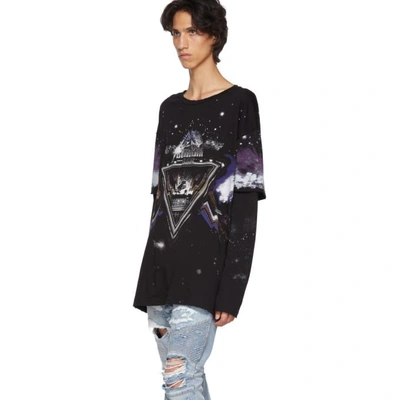 Shop Balmain Black Pyramid Long Sleeve T-shirt In 192 Multi
