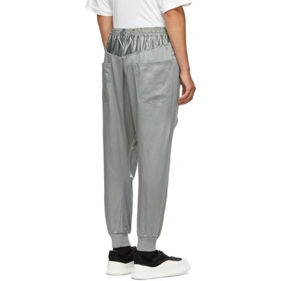 Shop Song For The Mute Grey Panelled Lounge Pants In Duck Egg