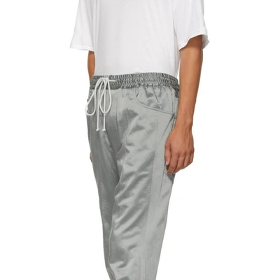 Shop Song For The Mute Grey Panelled Lounge Pants In Duck Egg