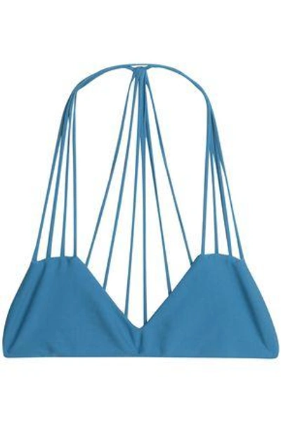 Shop Mikoh Woman Banyans Bikini Top Blue