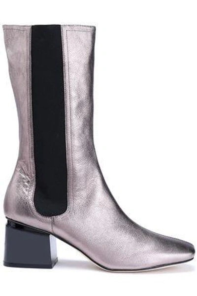 Shop Sigerson Morrison Woman Eartha Metallic Leather Boots Metallic