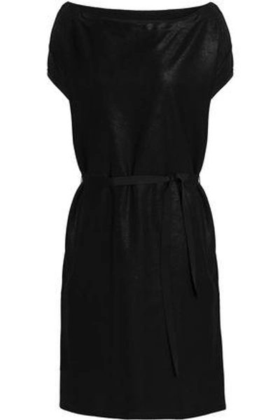 Shop Day Birger Et Mikkelsen Woman Grosgrain-trimmed Coated Woven Dress Black