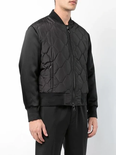 Shop Neil Barrett Quilted Bomber Jacket In Black