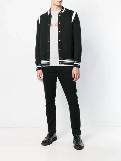 Shop Givenchy 4g Embroidered Bomber Jacket - Black