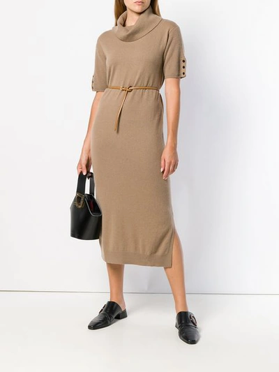 Shop Max Mara Tirreno Dress In Brown