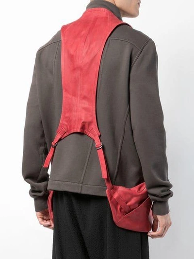 Shop Nude Military Cargo Waistcoat In Red