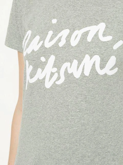 Shop Maison Kitsuné Logo Print T-shirt In Grey