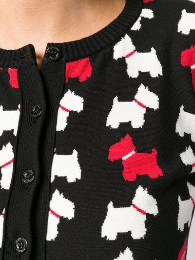 Shop Boutique Moschino Dog Pattern Buttoned Cardigan - Black