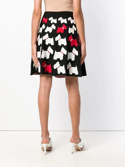 Shop Boutique Moschino Dog Pattern A-line Skirt - Black