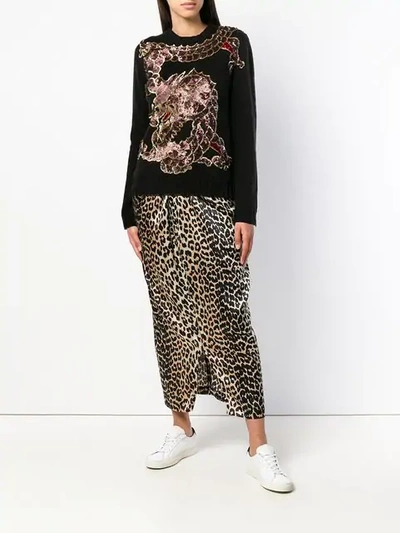 Shop P.a.r.o.s.h Sequinned Dragon Embroidery Jumper In Black