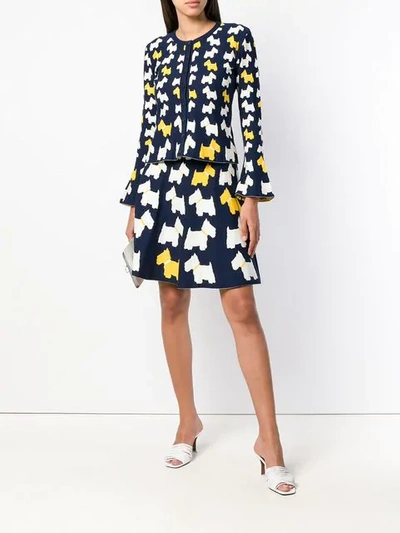 Shop Boutique Moschino Dog Pattern A-line Skirt - Blue
