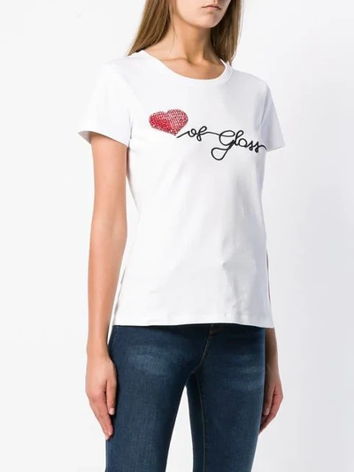 Shop Twinset Twin-set Heart Of Glass T-shirt - White