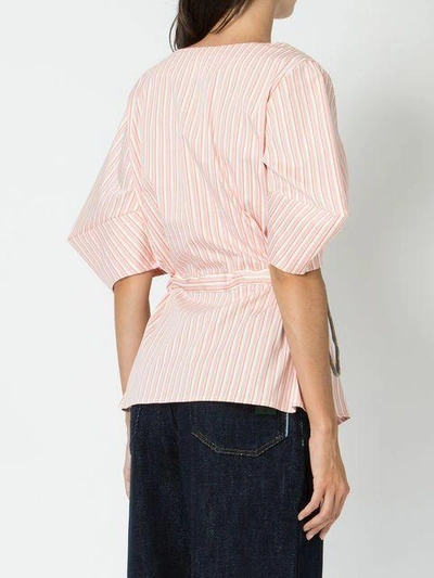 Shop Aalto Striped Blouse - Pink