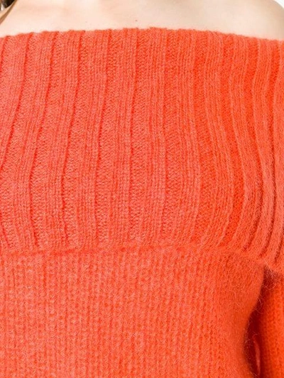 off-the-shoulder chunky knit jumper