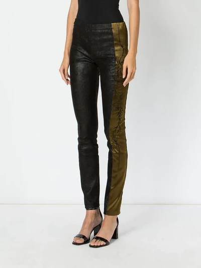 Shop Haider Ackermann Embroidered Side Trousers In Black