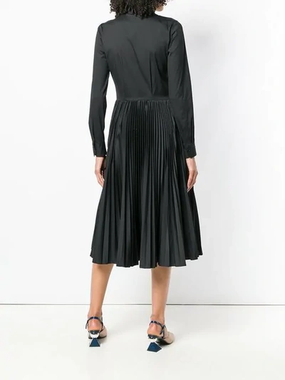 Shop Sara Roka Pleated Shirt Dress - Black