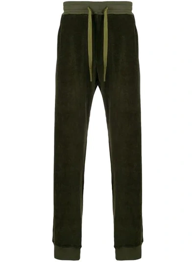 Shop Haider Ackermann Velour Track Pants In Green