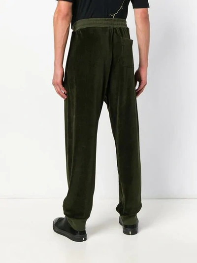 Shop Haider Ackermann Velour Track Pants In Green