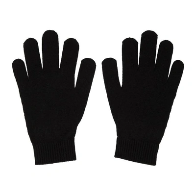 Shop Saint Laurent Black Cashmere Skeleton Gloves In 1078 Black
