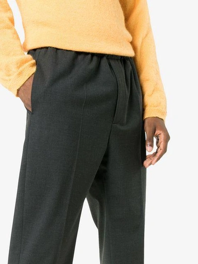 Shop Jil Sander Tailored And Elasticated Cropped Trousers In Grey