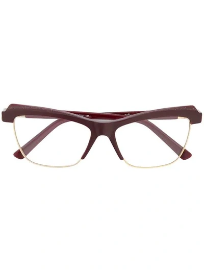 Shop Cazal Cat-eye Shaped Glasses In Red