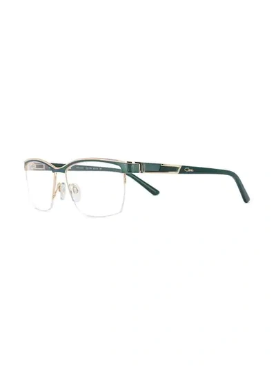Shop Cazal Rectangular Shaped Glasses In Green