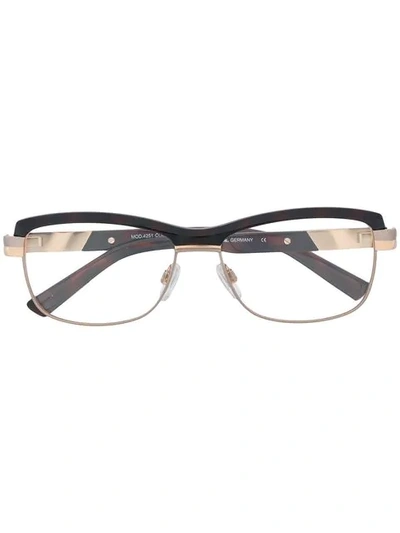 Shop Cazal Rectangular Shaped Glasses In Brown