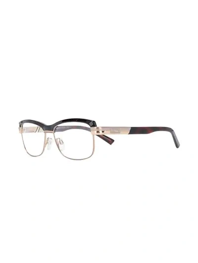 Shop Cazal Rectangular Shaped Glasses In Brown