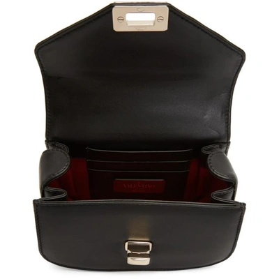 Shop Valentino Black  Garavani Small Vltn Shoulder Bag In Ner Bl/wh