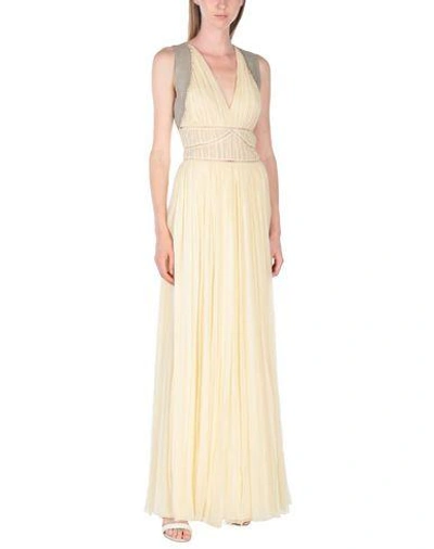 Shop Alberta Ferretti Long Dresses In Beige