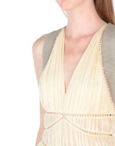 Shop Alberta Ferretti Long Dresses In Beige