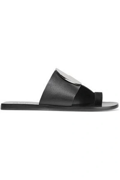 Shop Mercedes Castillo Woman Costanzah Embellished Suede And Leather Sandals Black
