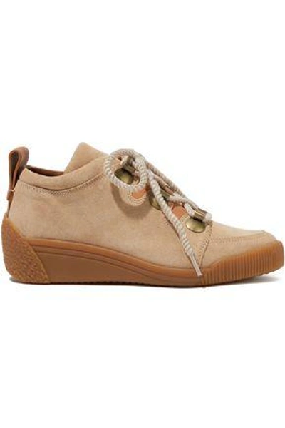 Shop See By Chloé Woman Suede Sneakers Sand