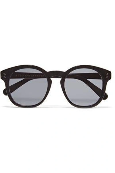 Shop Stella Mccartney Woman Round-frame Acetate Sunglasses Black