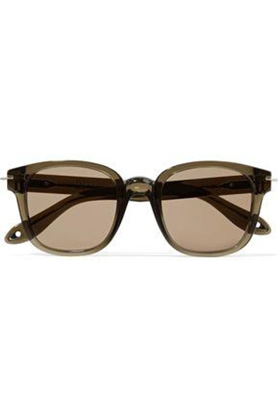 Shop Givenchy Woman Square-frame Acetate Sunglasses Army Green