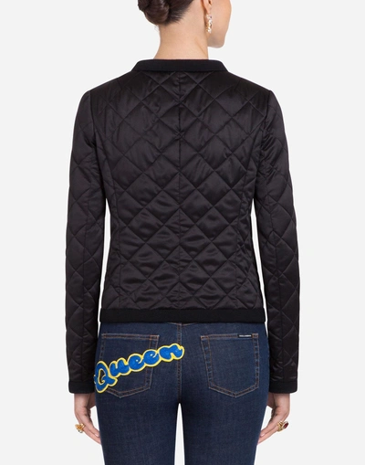 Shop Dolce & Gabbana Satin Blazer In Black