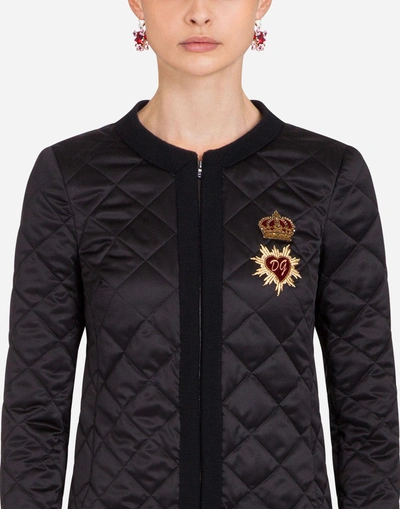 Shop Dolce & Gabbana Satin Blazer In Black