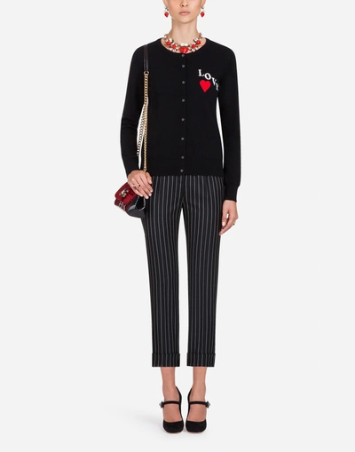 Shop Dolce & Gabbana Cashmere Cardigan In Black