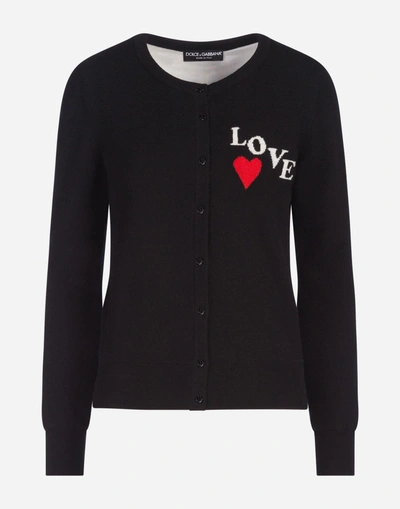 Shop Dolce & Gabbana Cashmere Cardigan In Black