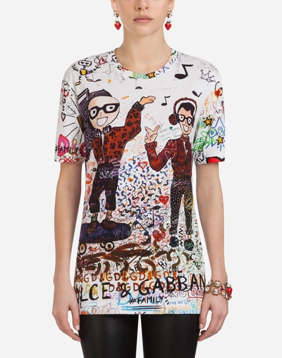 Shop Dolce & Gabbana Cotton T-shirt In Multi-colored